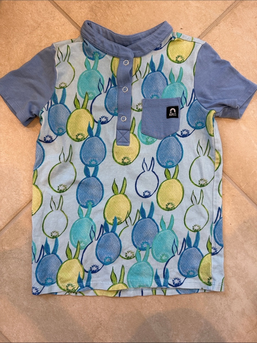Rags Bunny Print Short Sleeve Shirt